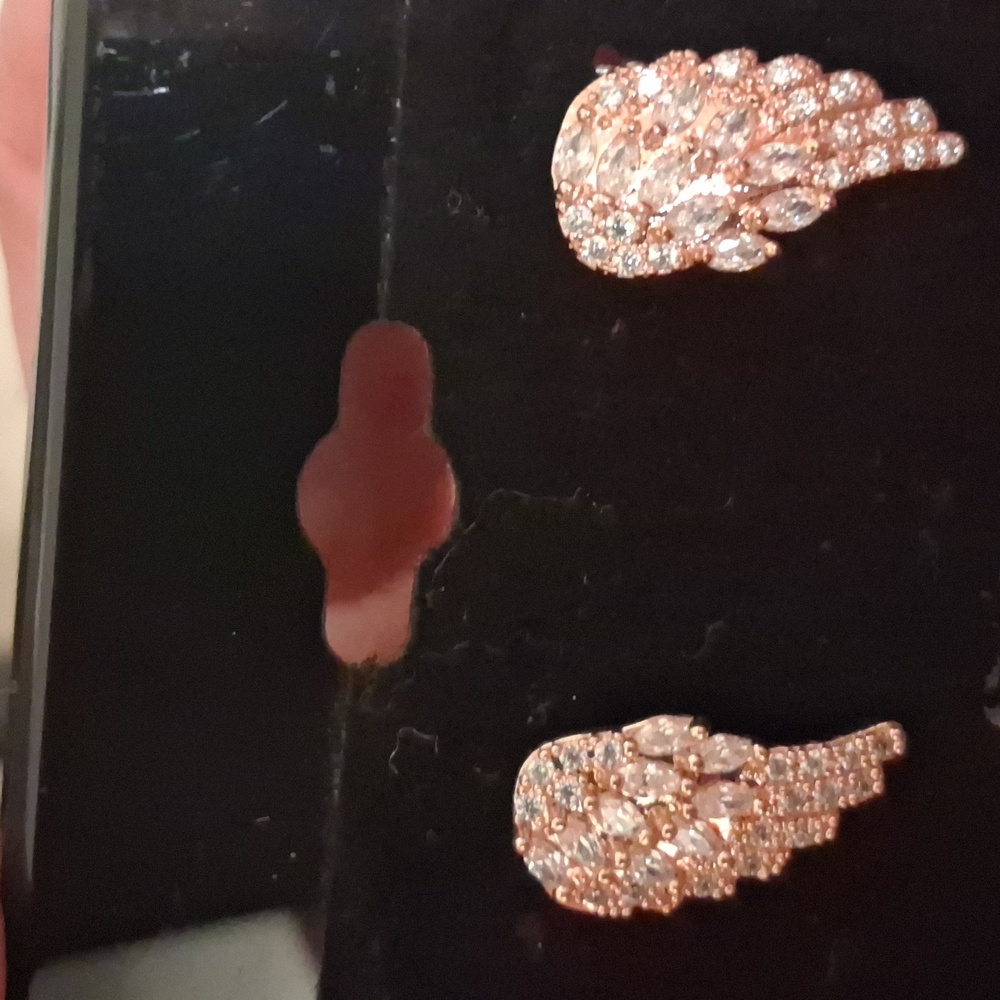 Sparkling Gold Wing Earrings